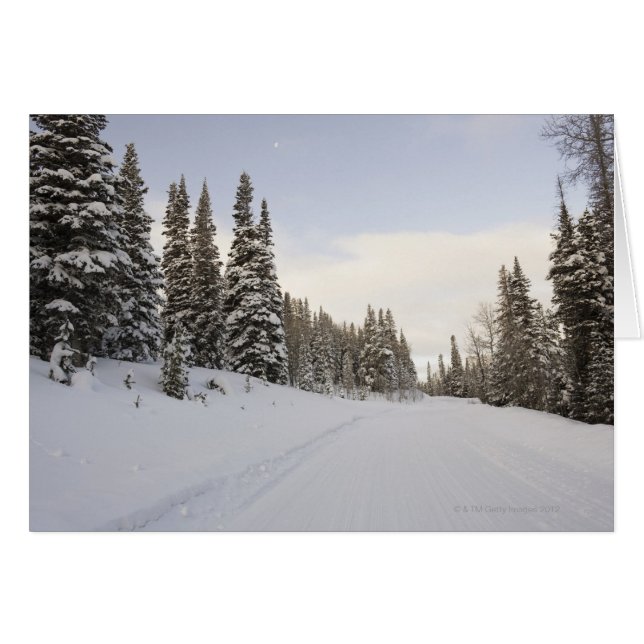 Landskap i snö hälsningskort (Framsidan Horizontal)