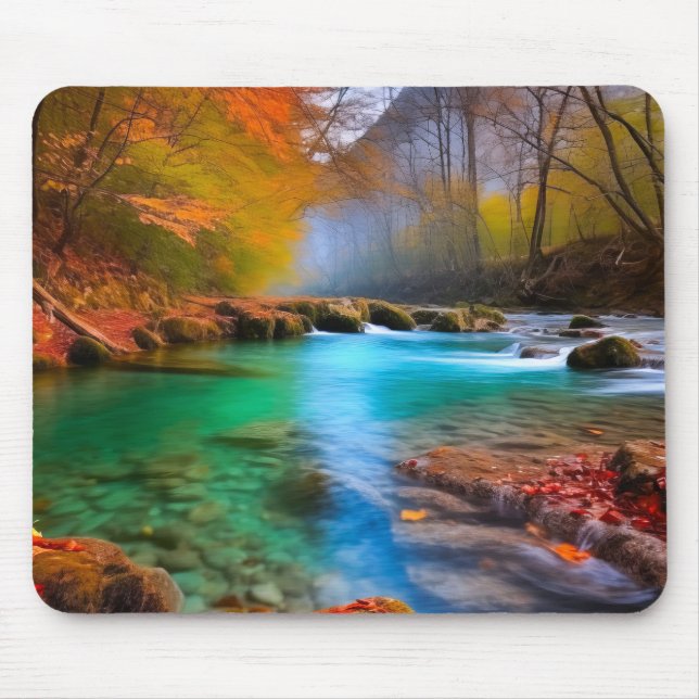 Landskap i Tranquil Autumn River Musmatta (Framsidan)