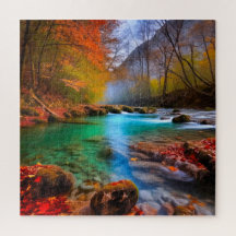 Landskap i Tranquil Autumn River
