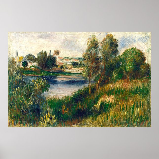 Landskap i Vétheuil - Auguste Renoir Fine Art Poster (Framsidan)