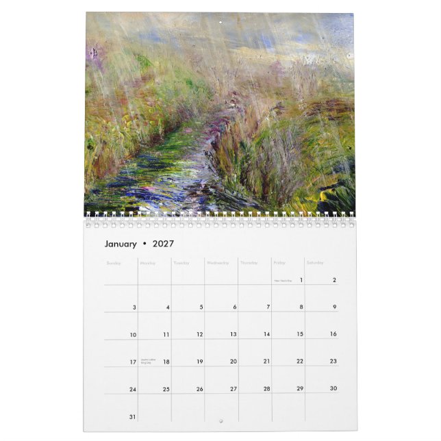 Landskap kalender 2013 av original- konst vid (Jan 2027)