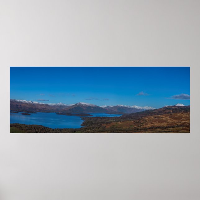 Landskap Loch Lomond från Conic Backe Panorama Poster (Framsidan)