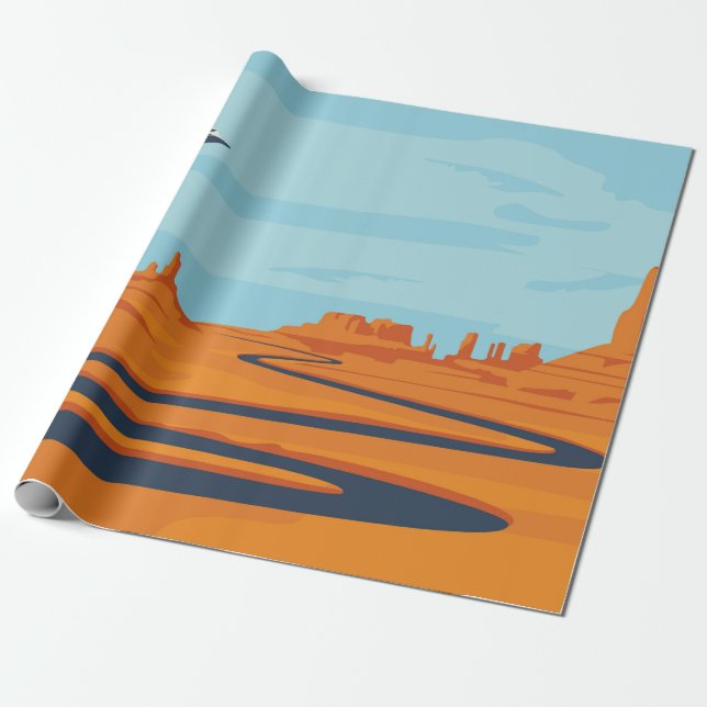  landskap med avfolkad dal, berg, mörk w presentpapper (Utrullad)