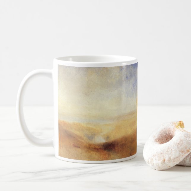 Landskap med avlägsen flodvik av Joseph Turner Kaffemugg (Med munk)