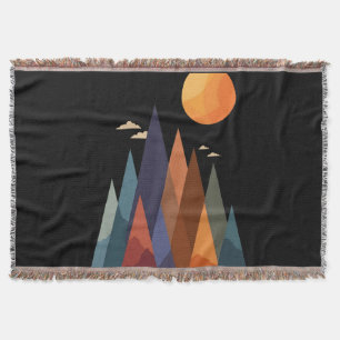 Landskap med berg och Sol Filt