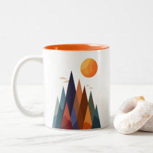 Landskap med berg och Sol Två-Tonad Mugg