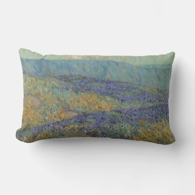 Landskap med Blåa blommor (av Granville Redmond) Lumbarkudde (Framsida)