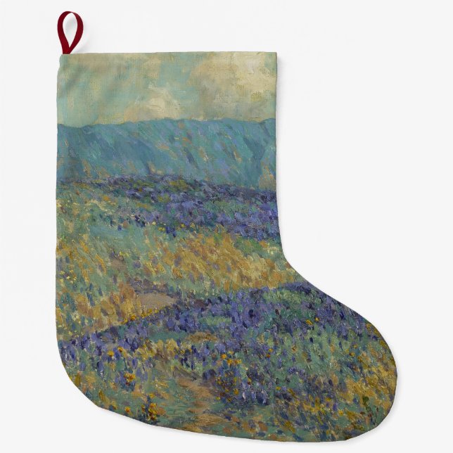 Landskap med Blåa blommor (av Granville Redmond) Stor Julstrumpa (Framsidan)