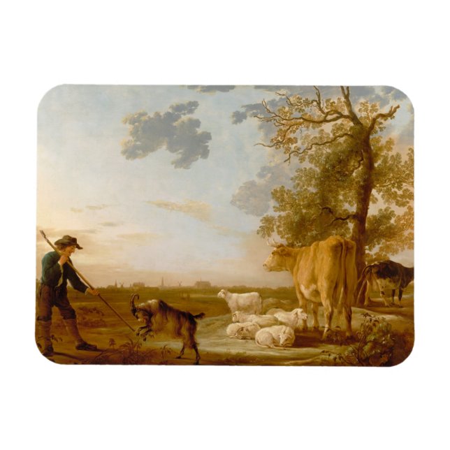 Landskap med boskap Aelbert Cuyp Magnet (Horisontell)