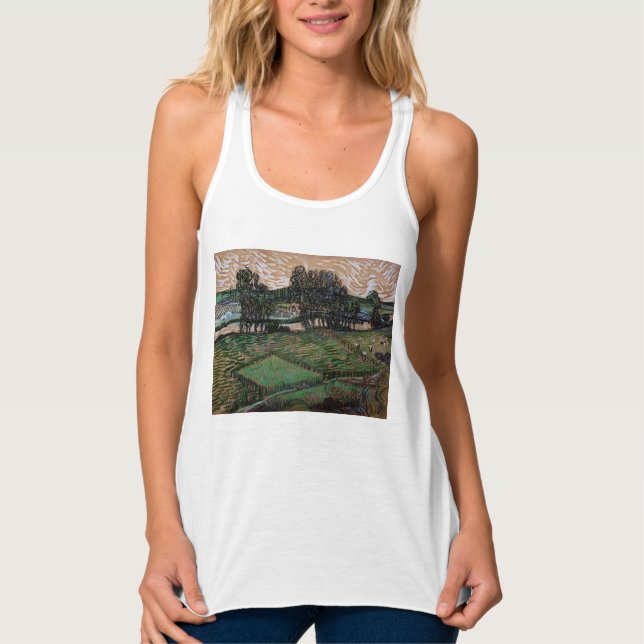 Landskap med bro över Oise (van Gogh) Linne Med Racerback (Framsida)