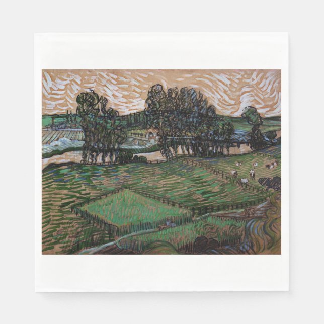Landskap med bro över Oise (van Gogh) Pappersservett (Framsidan)