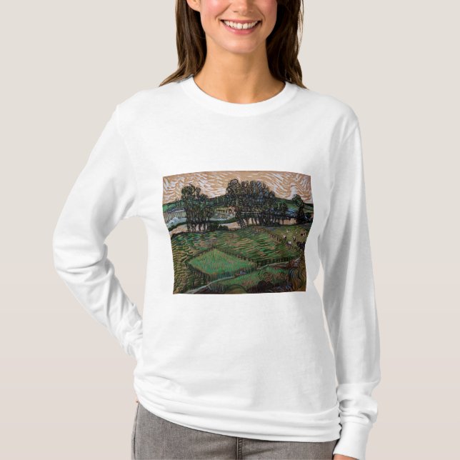 Landskap med bro över Oise (van Gogh) T Shirt (Framsida)