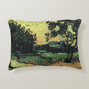 Landskap med Chateau of Auvers av Vincent van Gogh Prydnadskudde