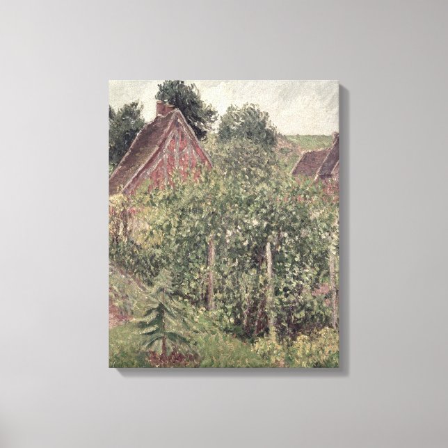 Landskap med Cottage Tak, 1899 Canvastryck (Framsida)