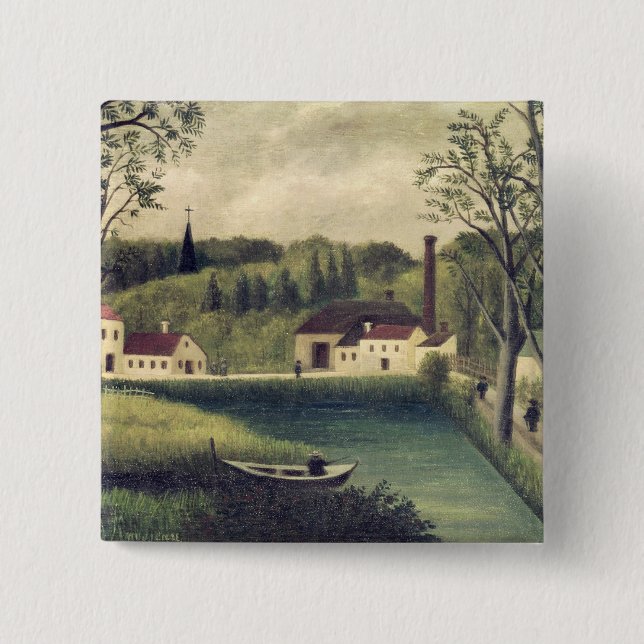 Landskap med en fiskare, efter 1886 knapp (Framsida)