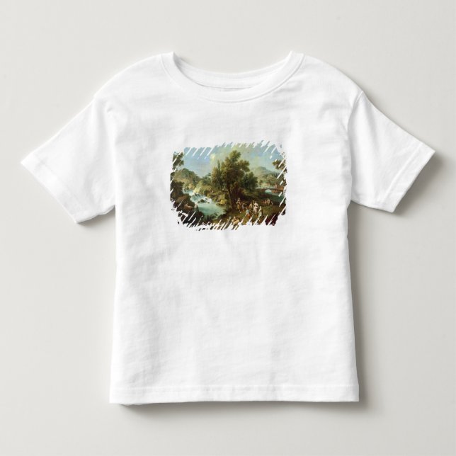 Landskap med en flod och dansbönder (olje- nolla tee (Framsida)