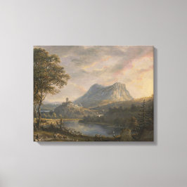 Landskap med en sjö - Paul Sandby - c1808 Canvastryck