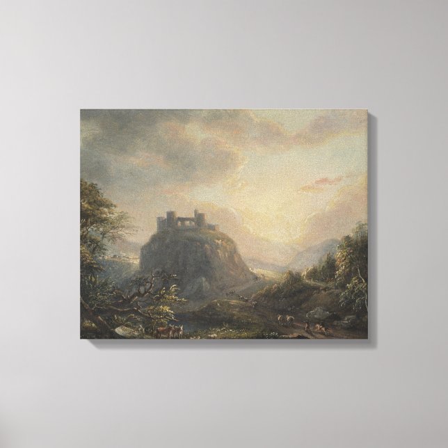 Landskap med ett slott - Paul Sandby - c1808 Canvastryck (Framsida)