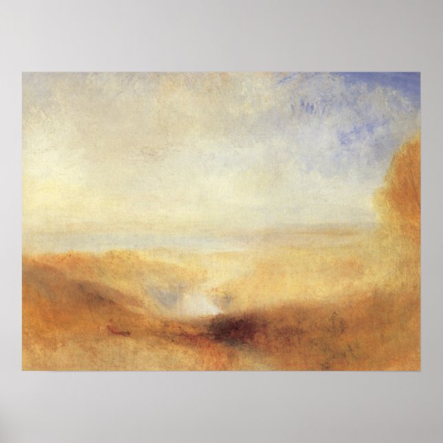 Landskap med floden Distant Bay av Joseph Turner Poster (Framsidan)