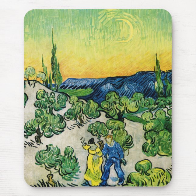 Landskap med gående par av Vincent van Gogh Musmatta (Framsidan)