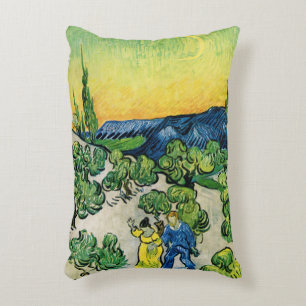 Landskap med gående par av Vincent van Gogh Prydnadskudde