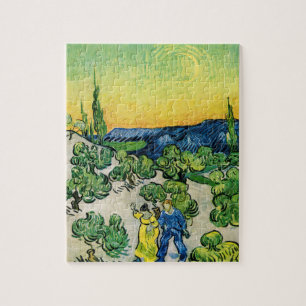 Landskap med gående par av Vincent van Gogh Pussel