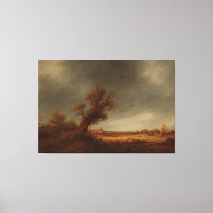 Landskap med gammal ek, Adriaen van Ostade. Canvastryck