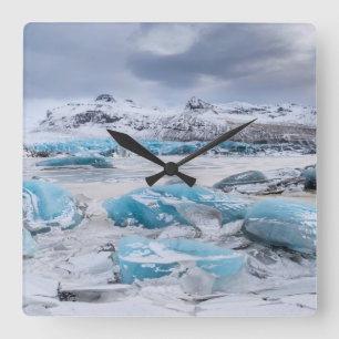 Landskap med glaciäris, Island Fyrkantig Klocka