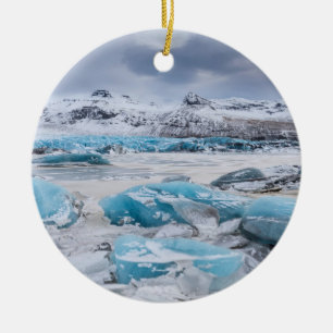 Landskap med glaciäris, Island Julgransprydnad Keramik