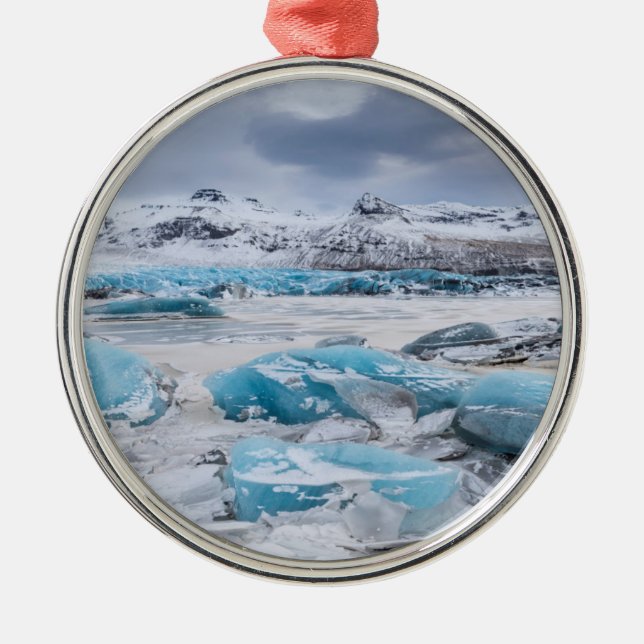 Landskap med glaciäris, Island Julgransprydnad Metall (Framsidan)