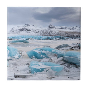 Landskap med glaciäris, Island Kakelplatta