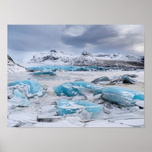 Landskap med glaciäris, Island Poster