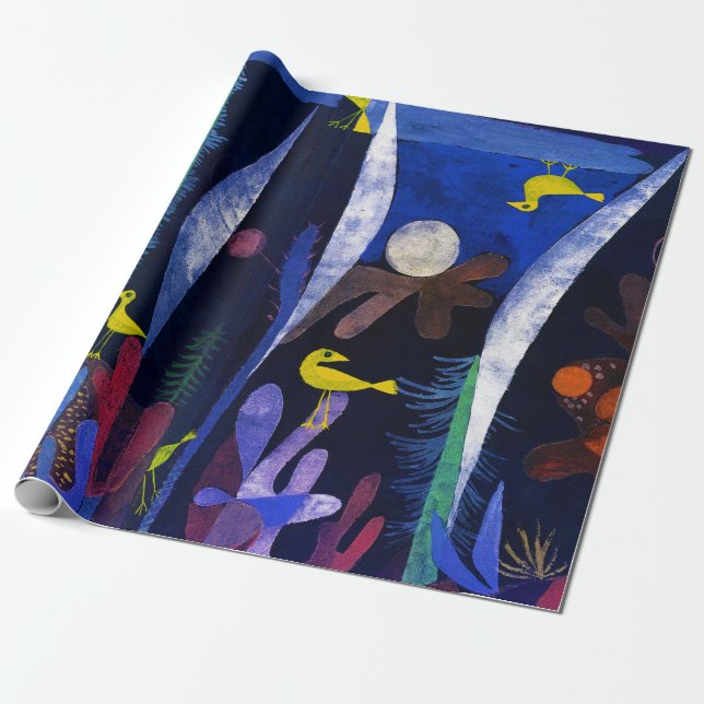 Landskap med gula fåglar, Paul Klee Presentpapper (Utrullad)