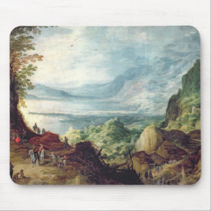 Landskap med havet och berg (olja på kanfas) musmatta