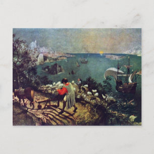 Landskap med Ikaros fall av Bruegel d.ä. Vykort