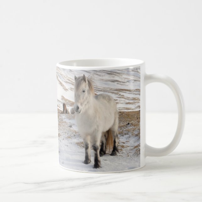 Landskap med isländska hästar kaffemugg (Höger)