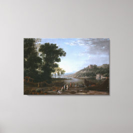 Landskap med köpmän canvastryck