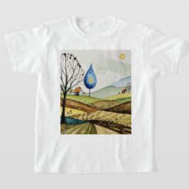 landskap med kullar och små hus t shirt