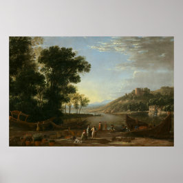 Landskap med Merchants - Claude Lorrain Fine Art Poster