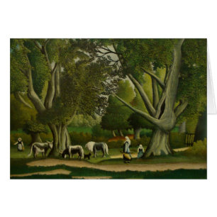 Landskap med Milkmaids av Henri Rousseau Hälsningskort