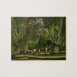 Landskap med Milkmaids av Henri Rousseau Pussel