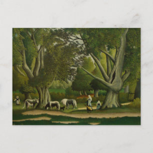 Landskap med Milkmaids av Henri Rousseau Vykort