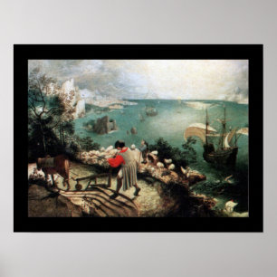 Landskap med nedgången av Icarus - 1558 Poster