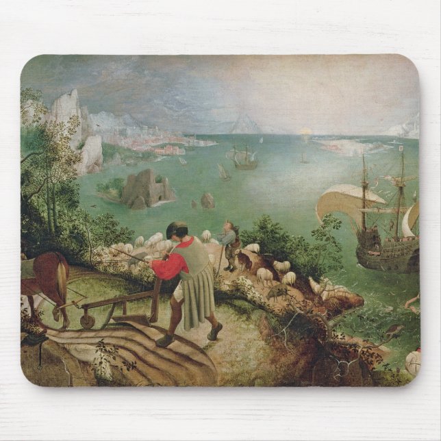 Landskap med nedgången av Icarus, c.1555 Musmatta (Framsidan)
