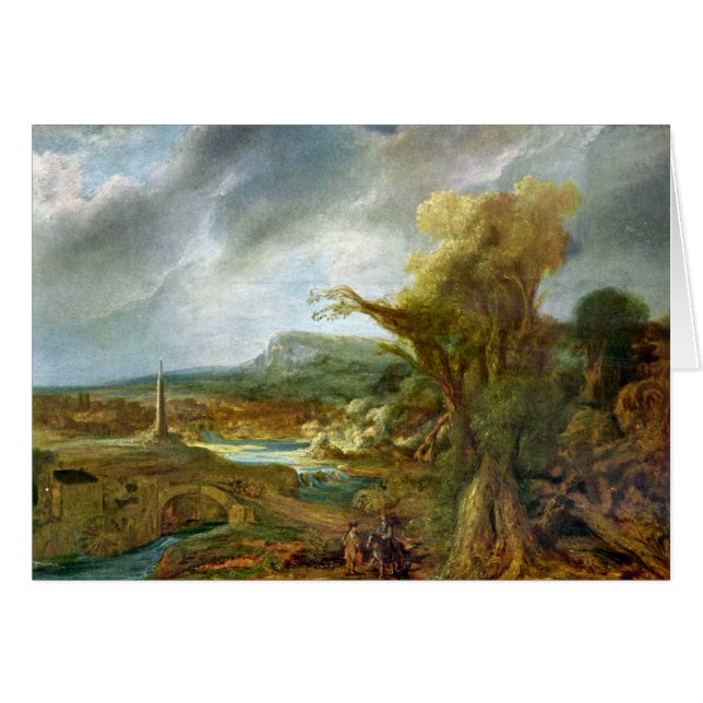 Landskap med obelisken av Rembrandt OBS Kort (Framsidan Horizontal)