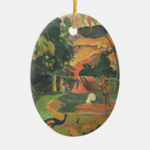 Landskap med påfåglar av Paul Gauguin Julgransprydnad Keramik