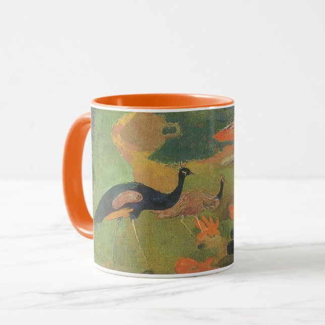 Landskap med påfåglar av Paul Gauguin Mugg (Framsida vänster)