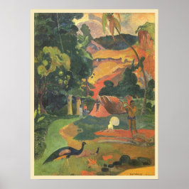 Landskap med påfåglar av Paul Gauguin Poster