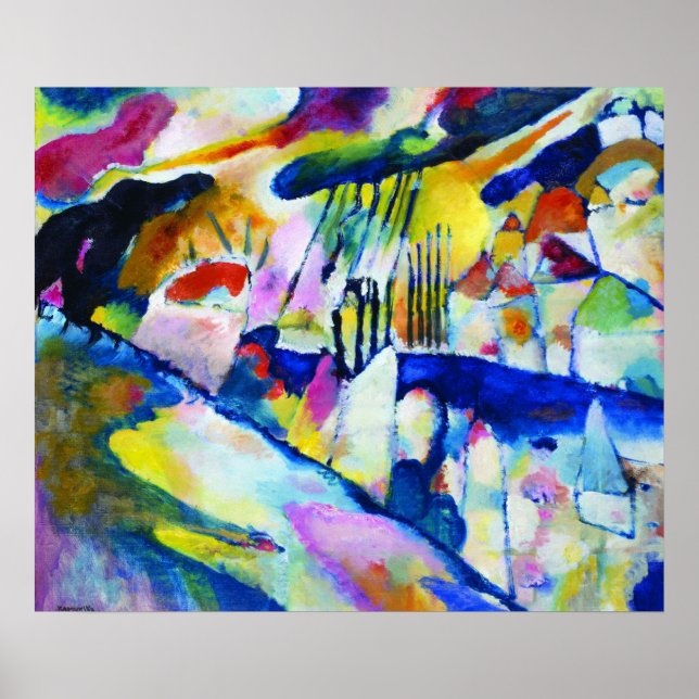 Landskap med regn av Wassily Kandinsky Poster (Framsidan)