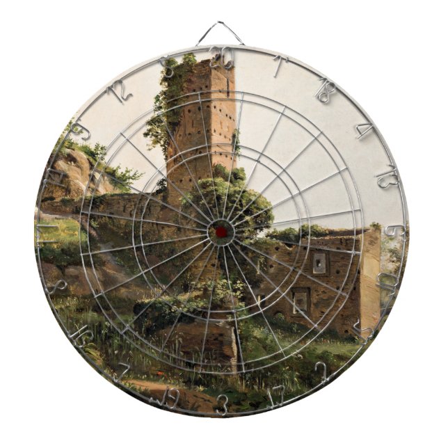 Landskap med ruiner (Byggnad med hög utmattning) Darttavla (Framsidan)